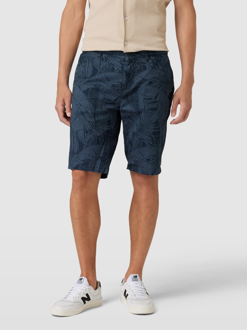 Bermudas mit Allover-Muster Modell 'BANANA' in marineblau