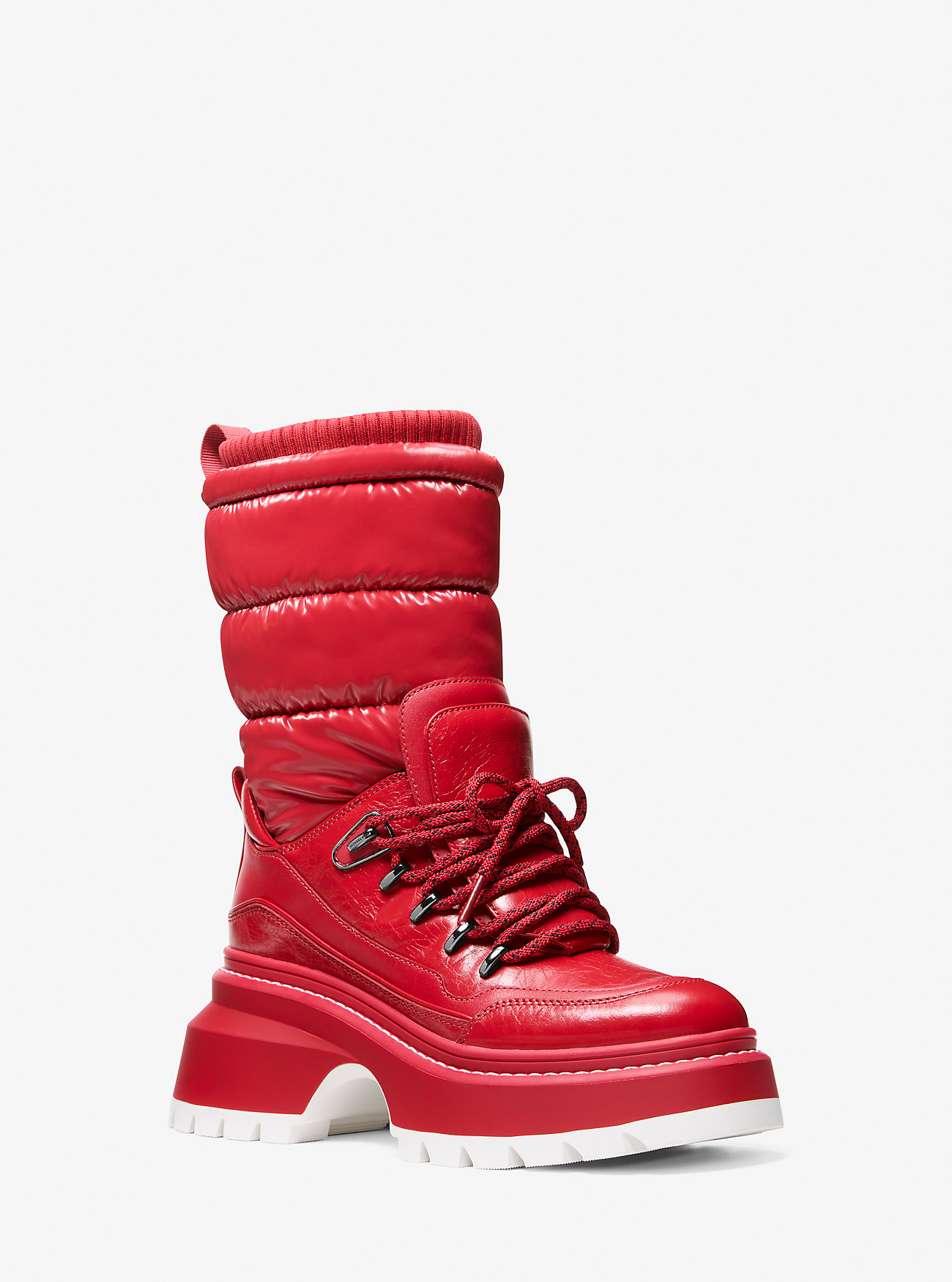 Shiloh Mixed-Media Boot - CRIMSON