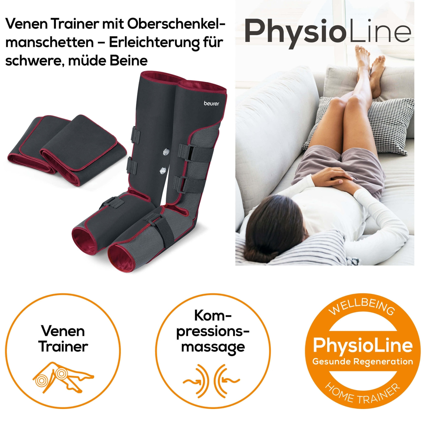 Beurer Venen Trainer FM 150 Pro-Kompressionsmassage mit Venen Trainer für Ober- und Unterschenkel