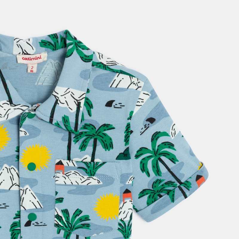 Chemise bébé garçon bleue tropical Catimini