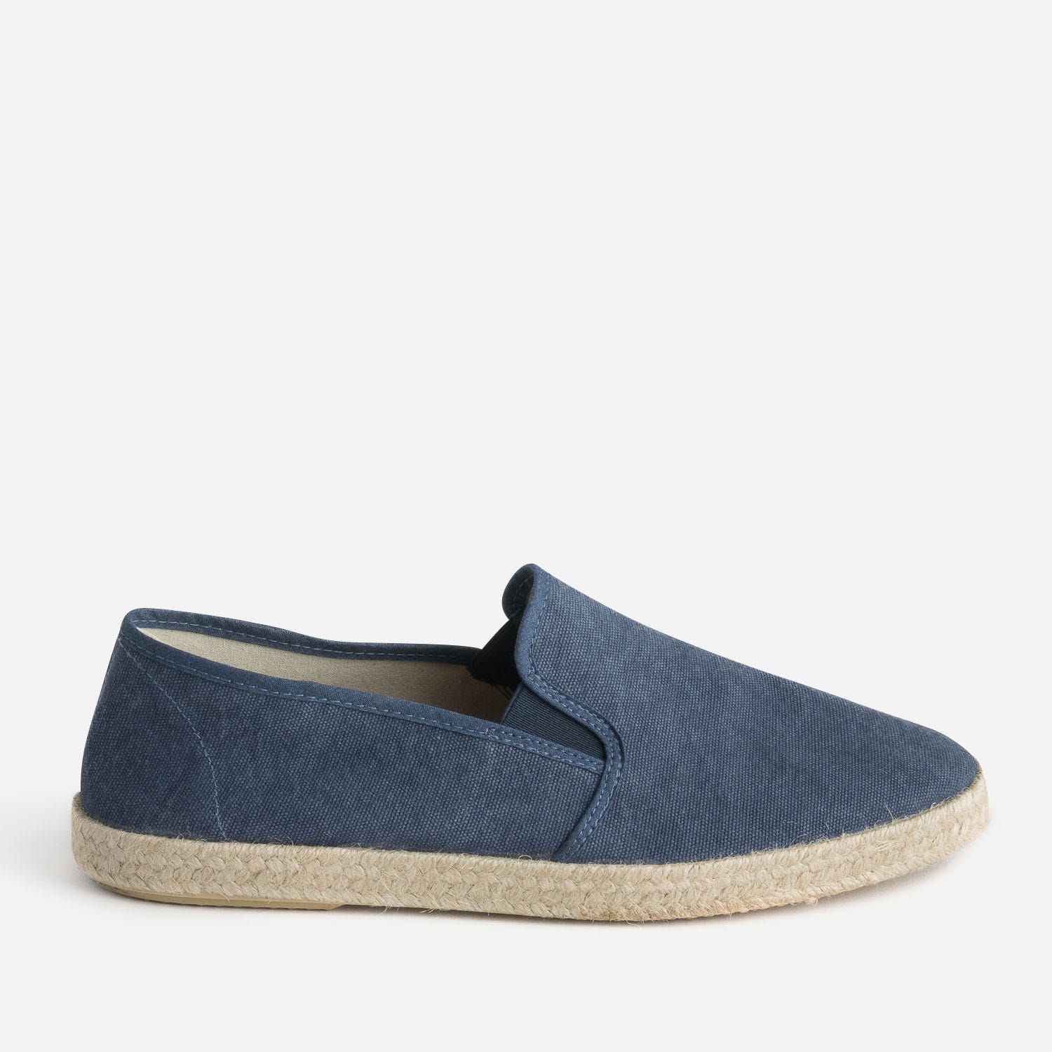 Slip-on marine en toile sur semelle corde
