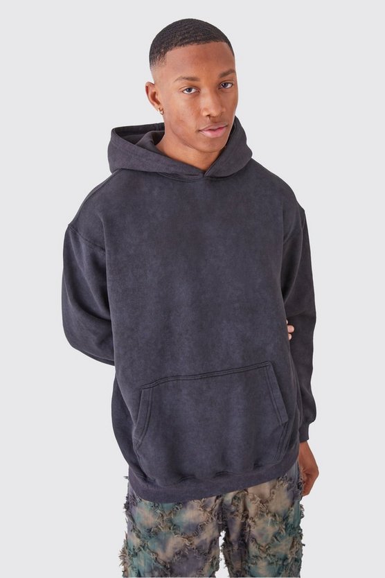 Oversize Hoodie mit Acid-Waschung und Print
