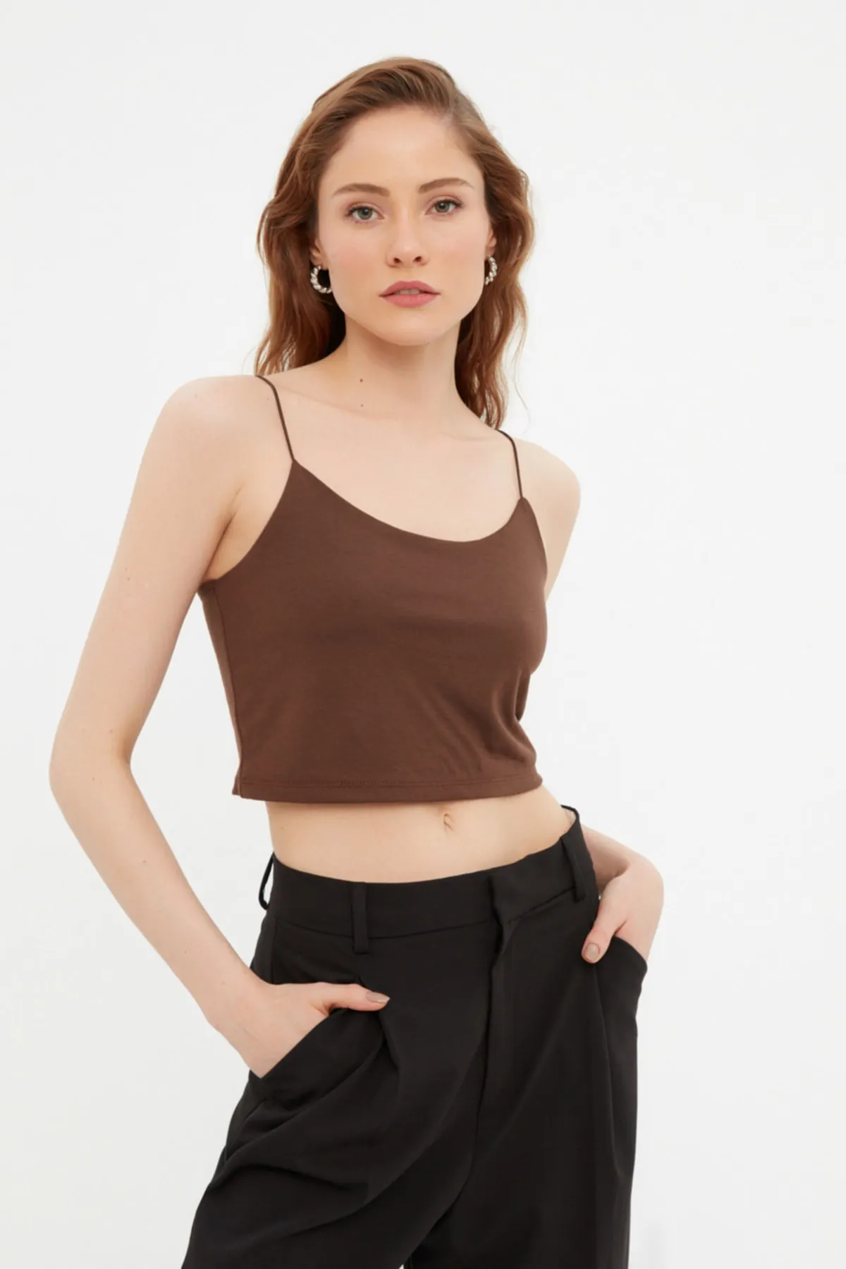 Trendyol Collection  Unterhemd - Braun - Slim Fit