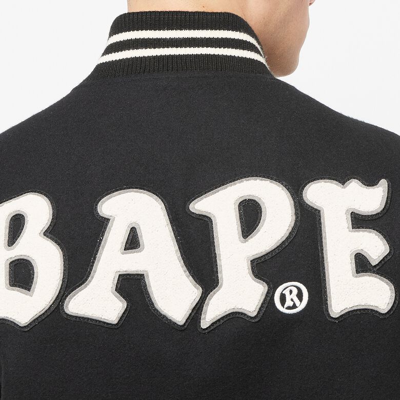 A Bathing Ape Relaxed Fit Varsity Jacket M black