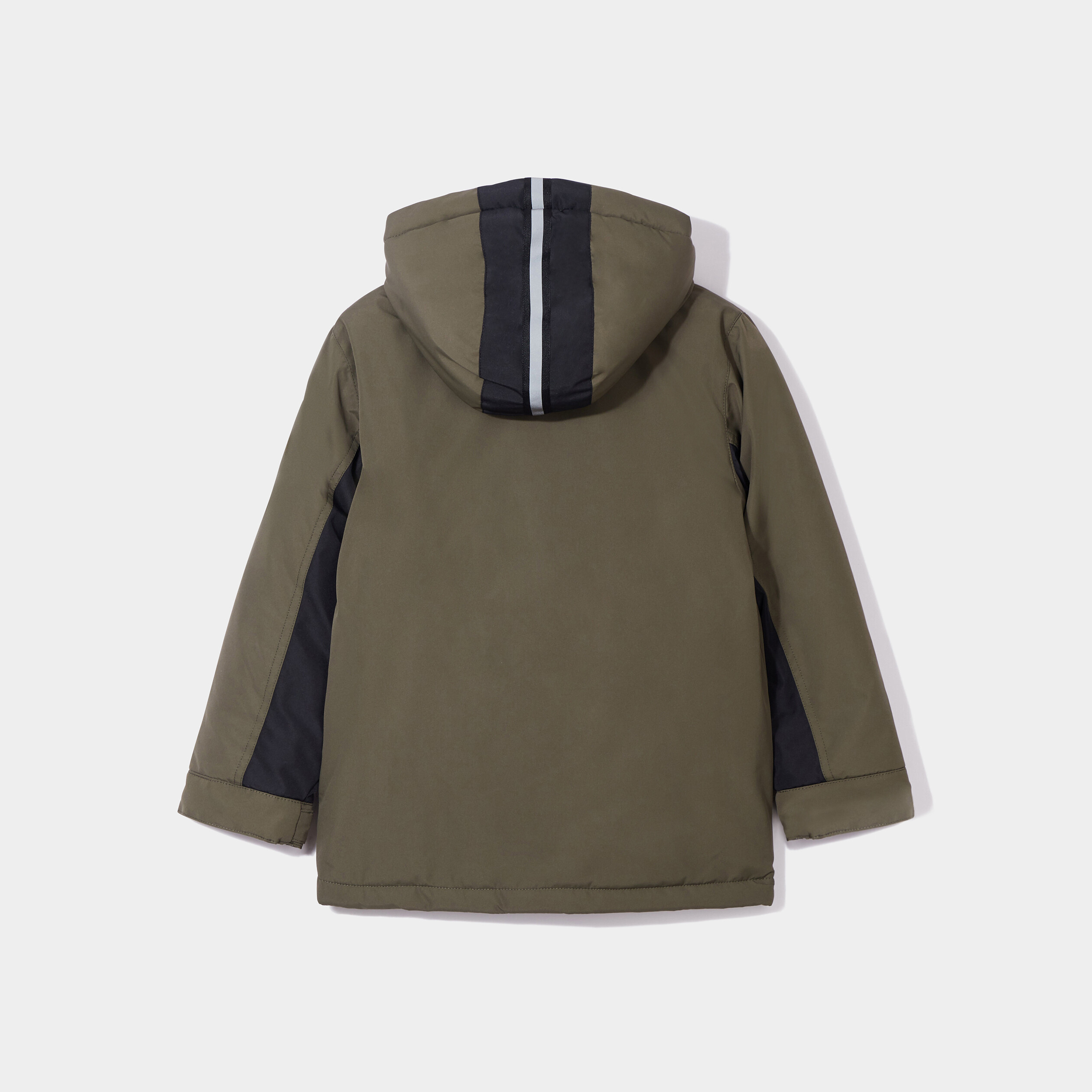 Parka mi-longue zippée à capuche noir garçon | La Halle