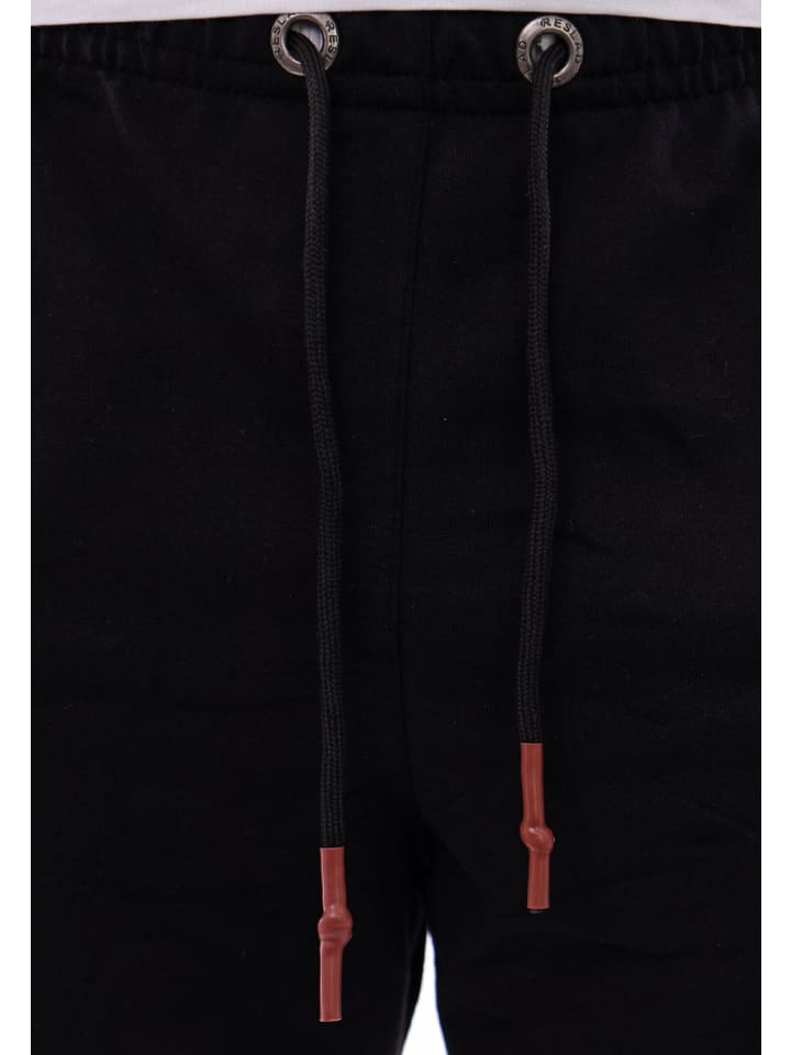 RESLAD Jogginghose Sporthose mit Brandpatch in schwarz günstig kaufen