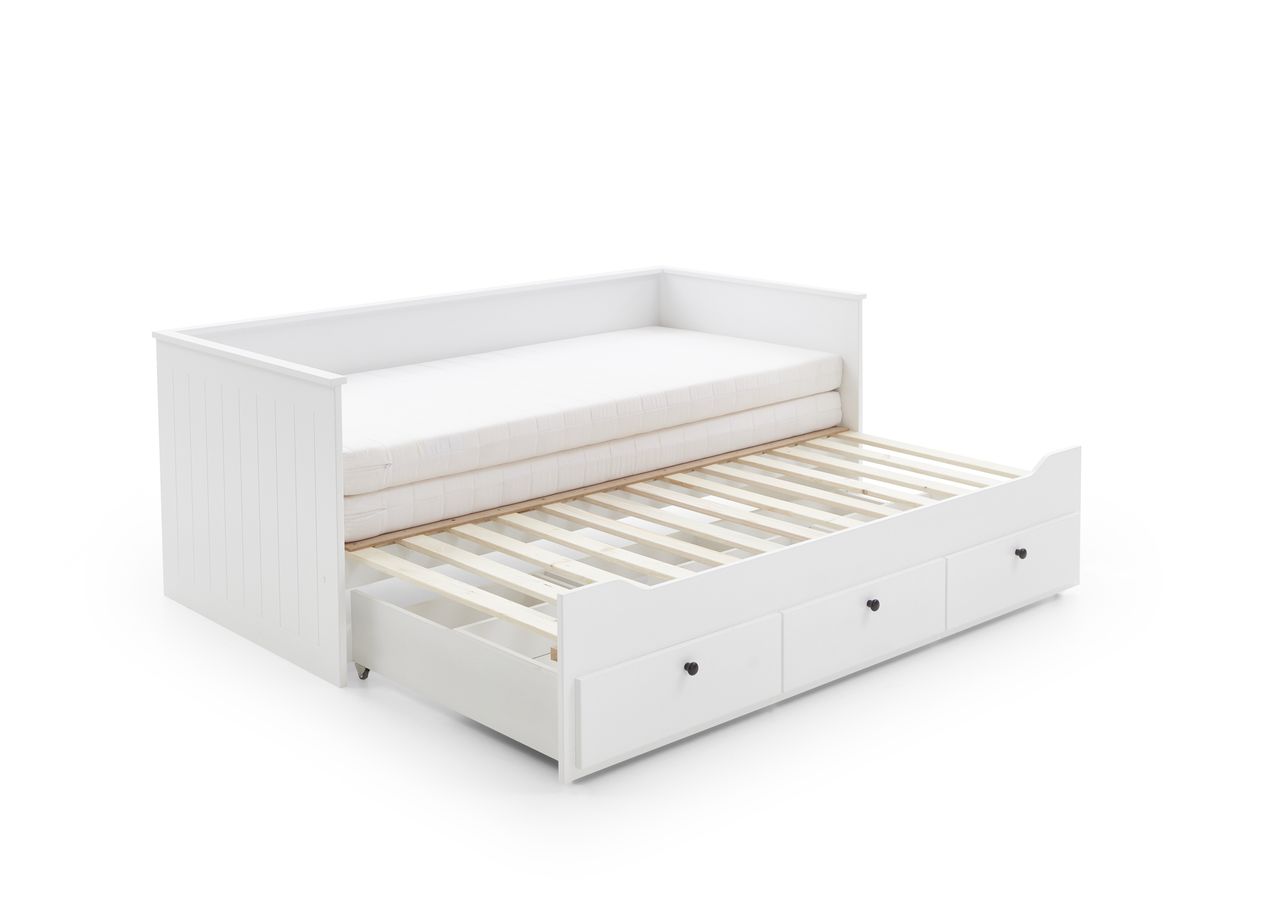 Relita Funktionsbett KIRA 90/180x200 inkl. Lattenrost und 3 Schubladen MDF weiß