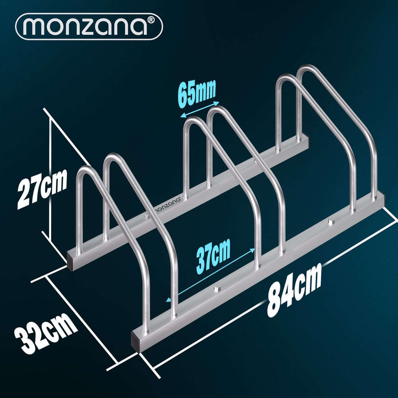 Casaria monzana® Fahrradständer 3er 71x32x27cm