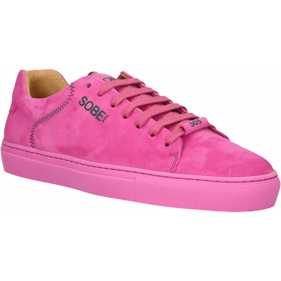 305 SOBE - Sneaker low + Snapback Cap 305 SOBE FAMILIA Veloursleder - pink