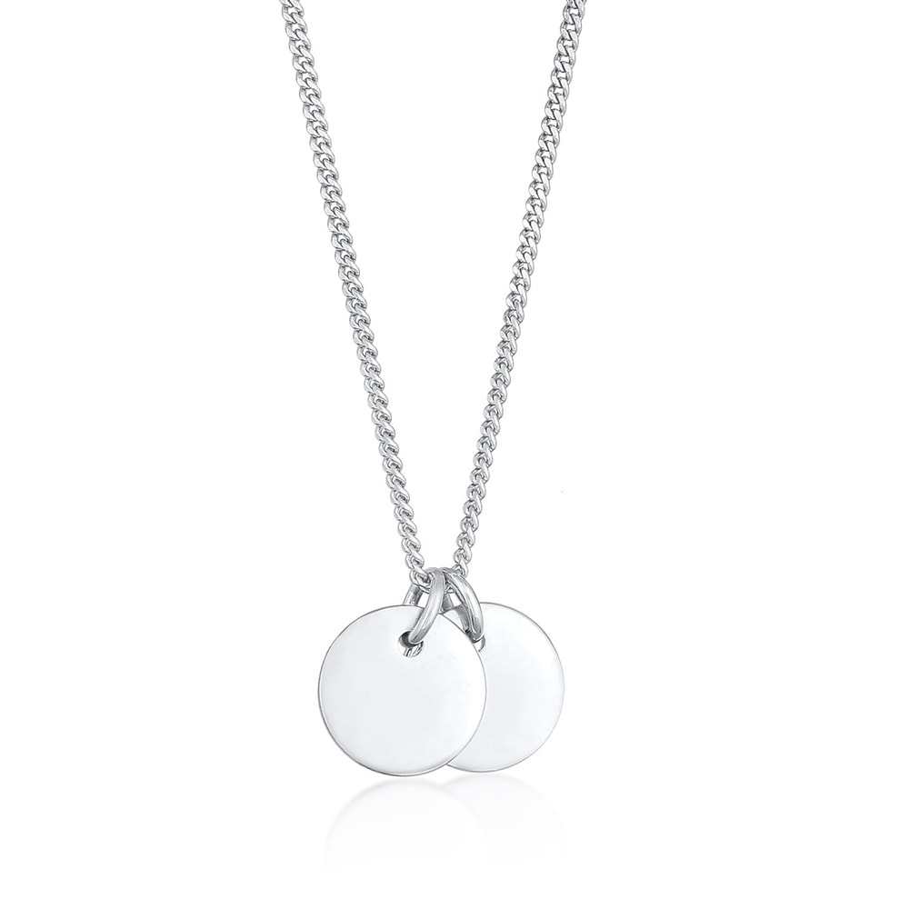 Elli Elli Collier Pendentif femme plaque Geo de base tendance en argent 925 sterling Bijoux