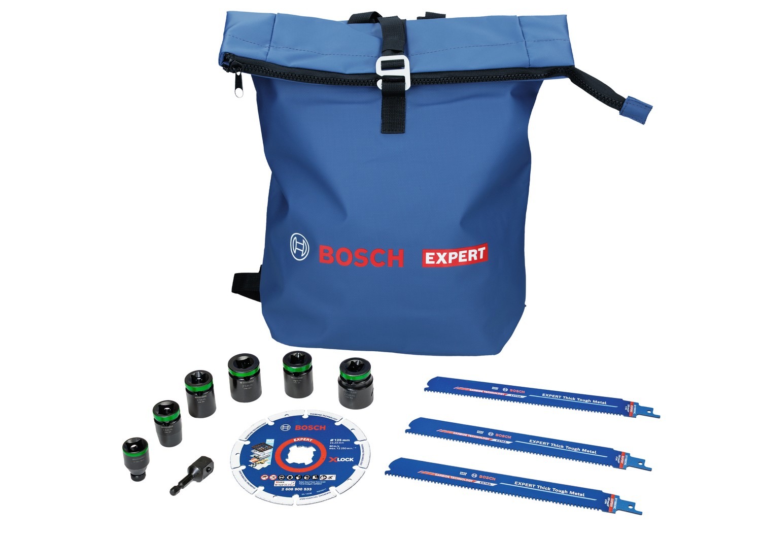 Bosch Blue Zubehör 061599768E Abbruch- und Montage-Set im Rucksack, 11-teilig