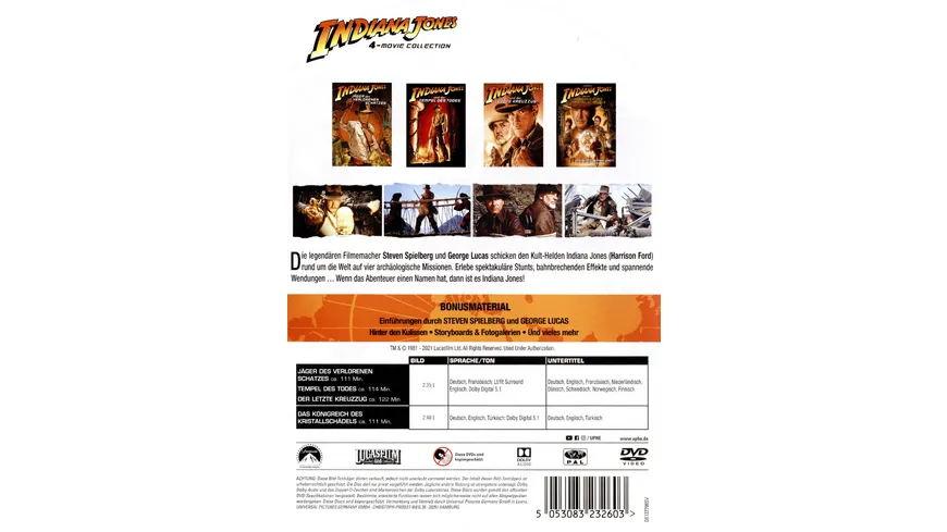 Indiana Jones 1-4  [4 DVDs]