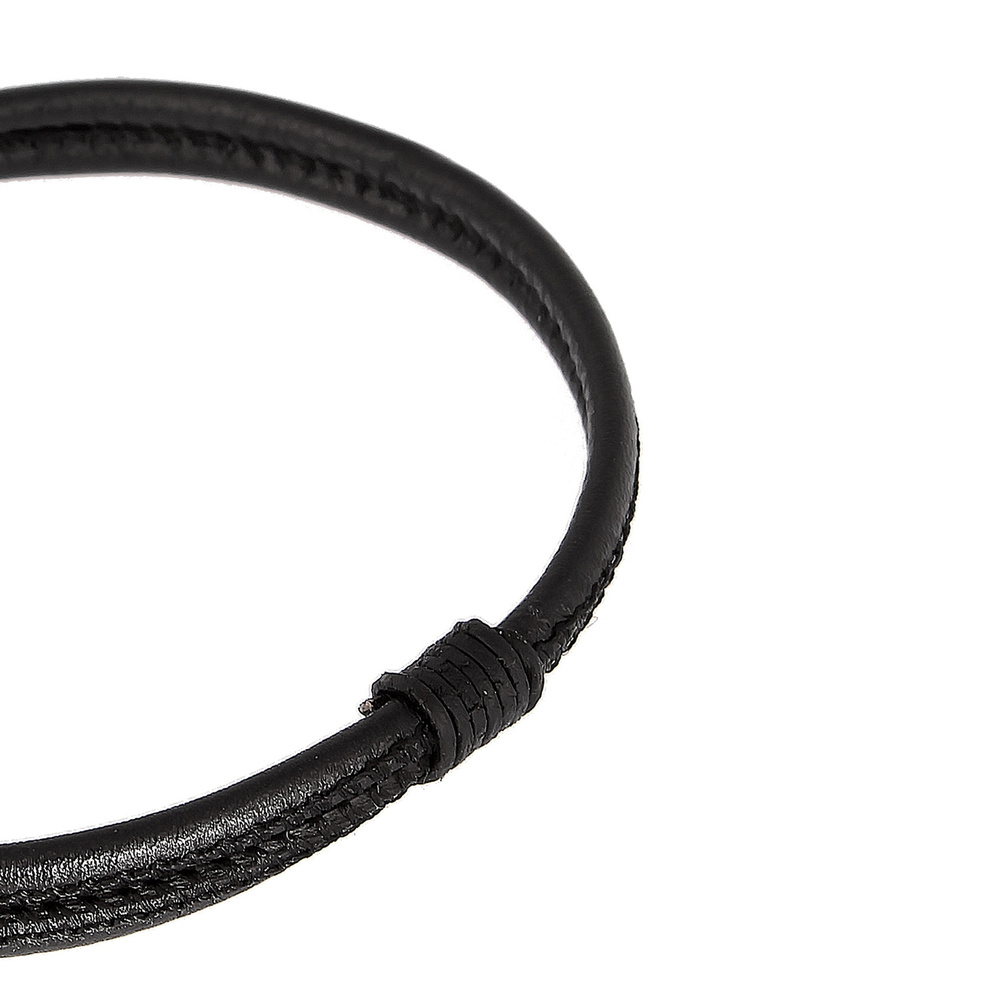 KUZZOI KUZZOI Bracelet Herren Basic Echtleder Knoten Haken 925er Silber Bracelet
