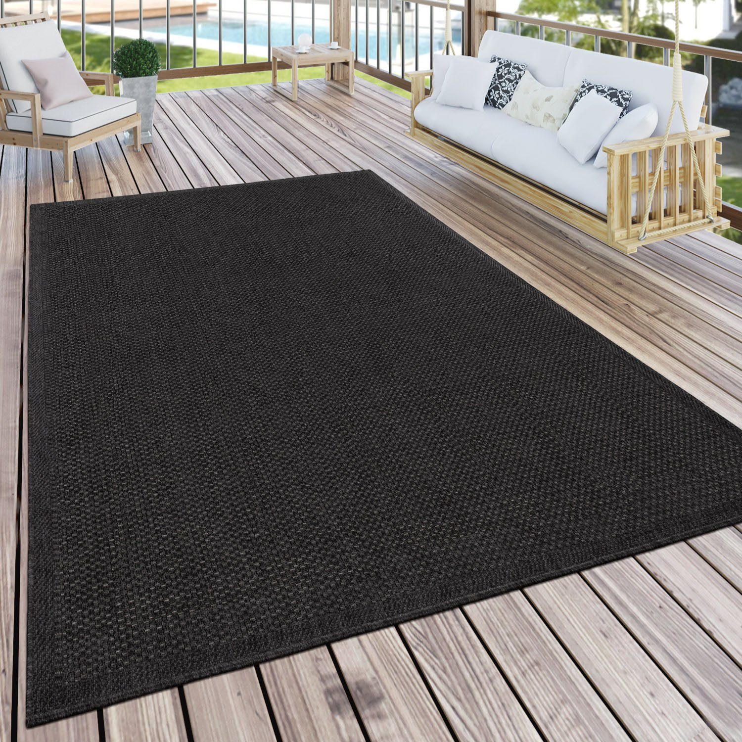 Teppich Timber 125, Paco Home, rechteckig, Höhe: 4 mm, Flachgewebe, Sisal Optik, auch als Läufer, In- und Outdoor geeignet