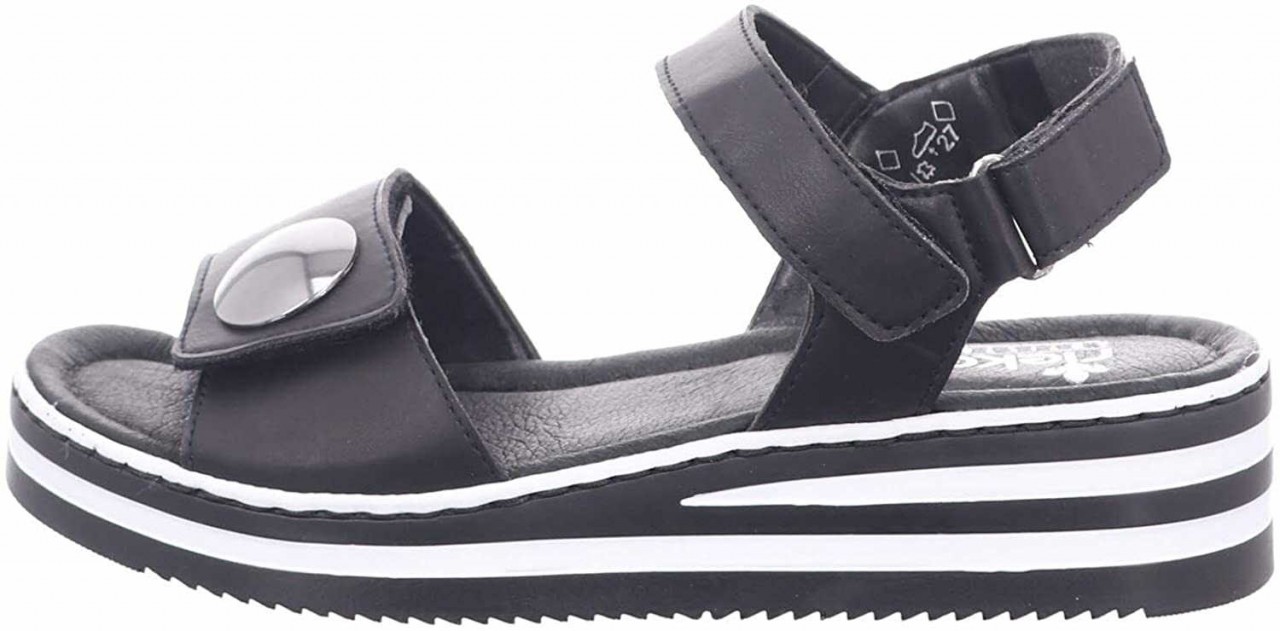 RIEKER Keilsandalen schwarz Luzern