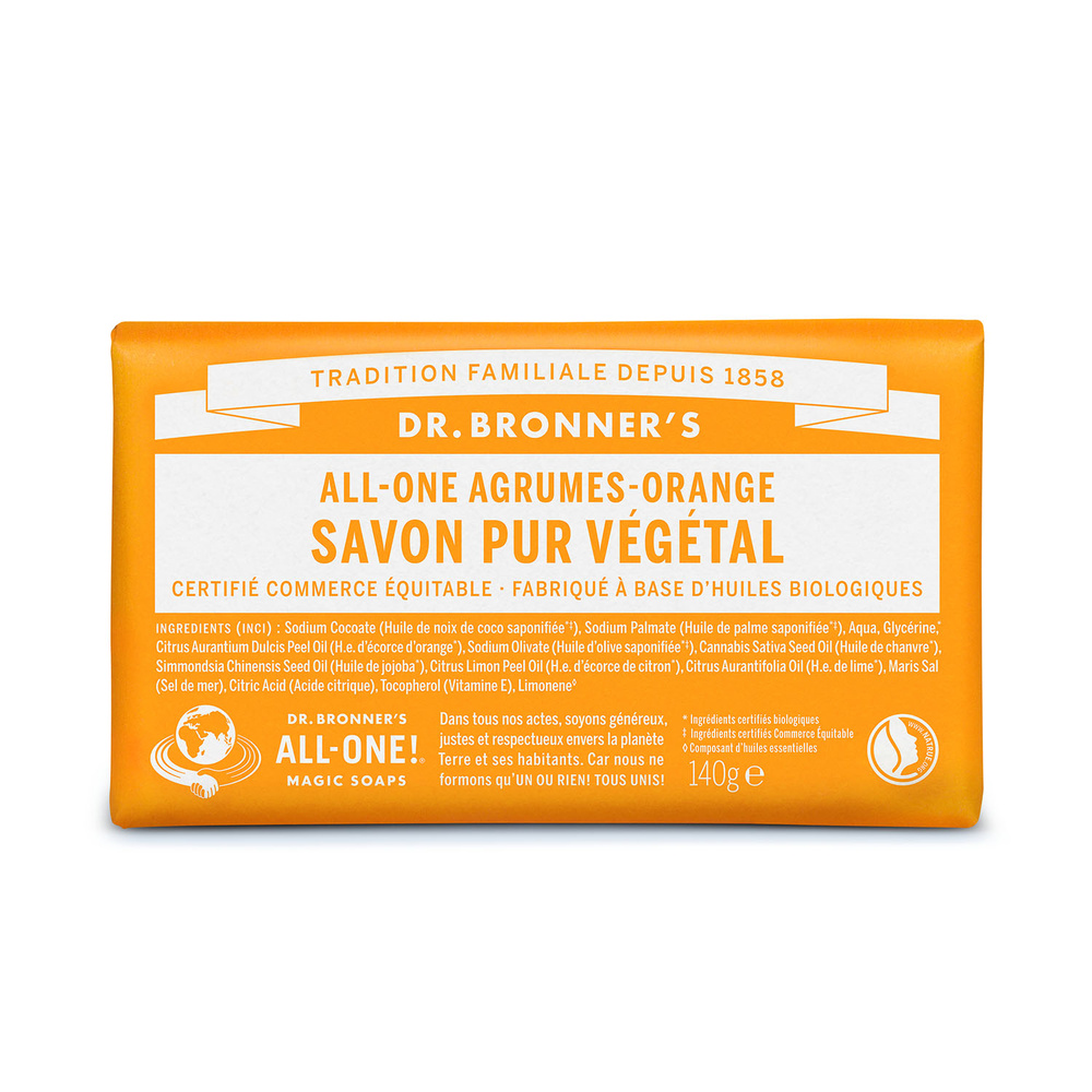 Dr Bronner's Dr Bronner's - Savon solide Agrumes Orange - 140g Savon solide