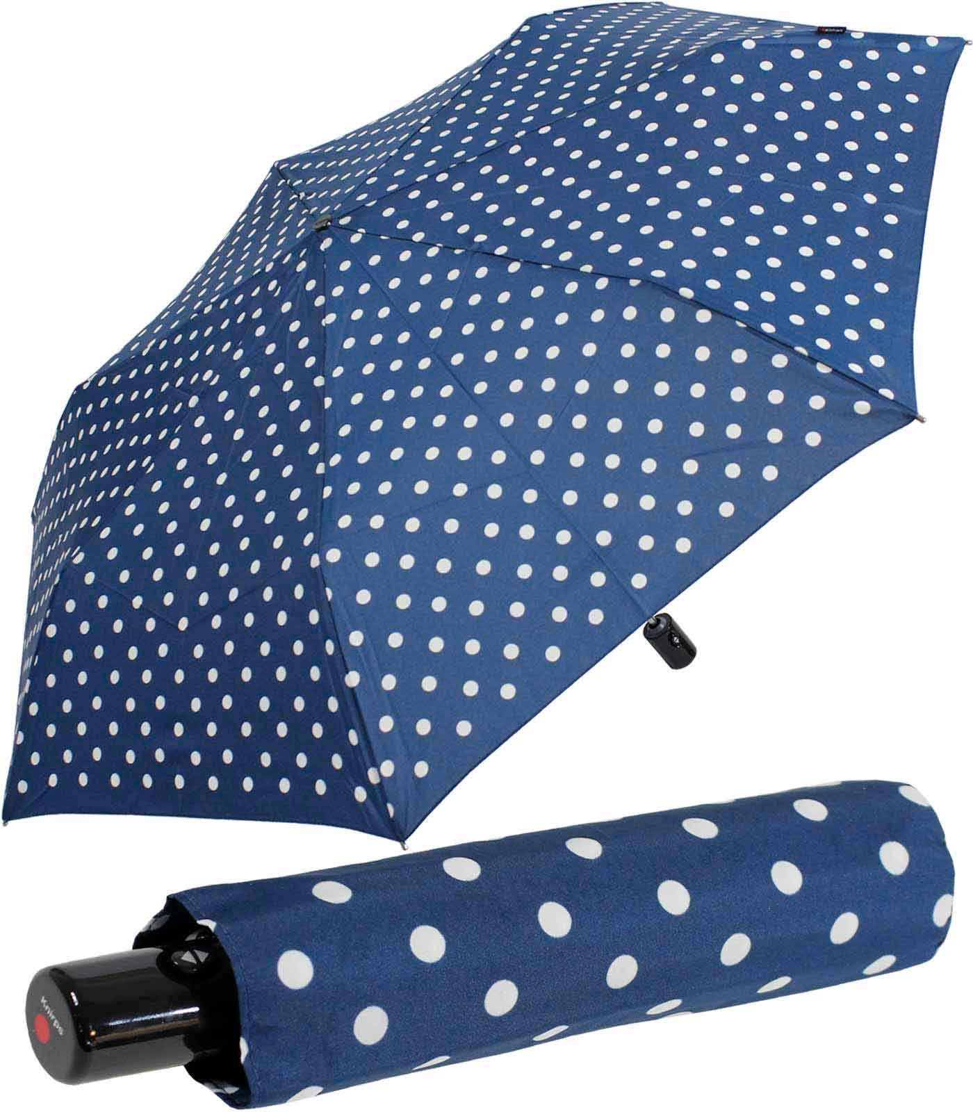 Knirps® Taschenregenschirm Slim Duomatic mit Auf-Zu-Automatik - Polka Dots, immer mit dabei, passt in jede Tasche