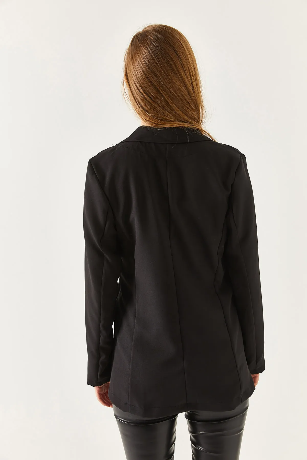 armonika  Schwarze Damenjacke mit Knöpfen ARM-20K001151