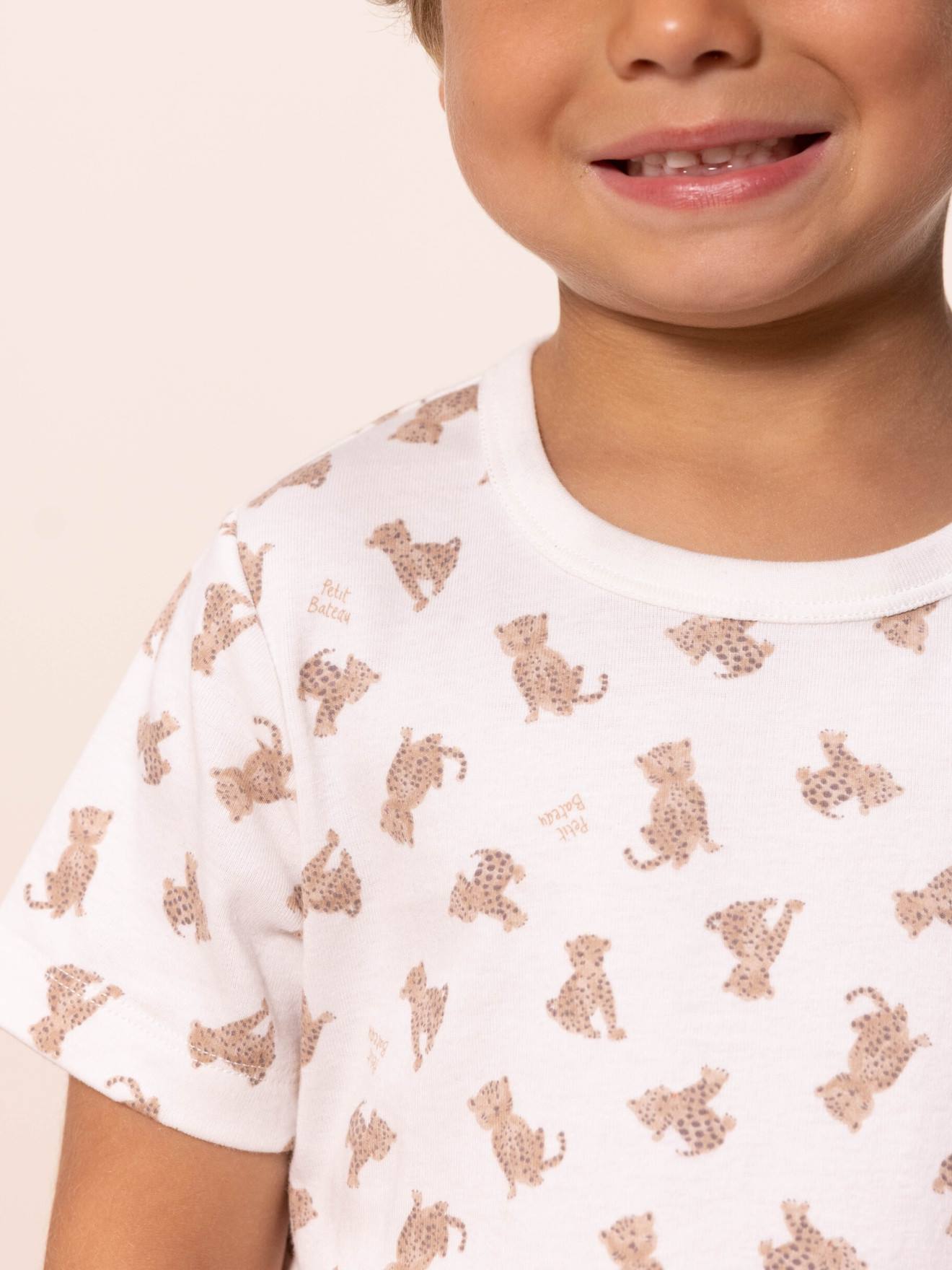 Ensemble pyjama léopard + masque PETIT BATEAU blanc