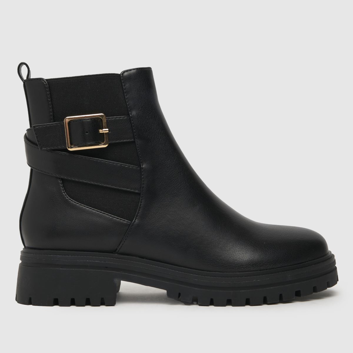 Schuh Arrow vastag csattal ellátott csizma fekete színben