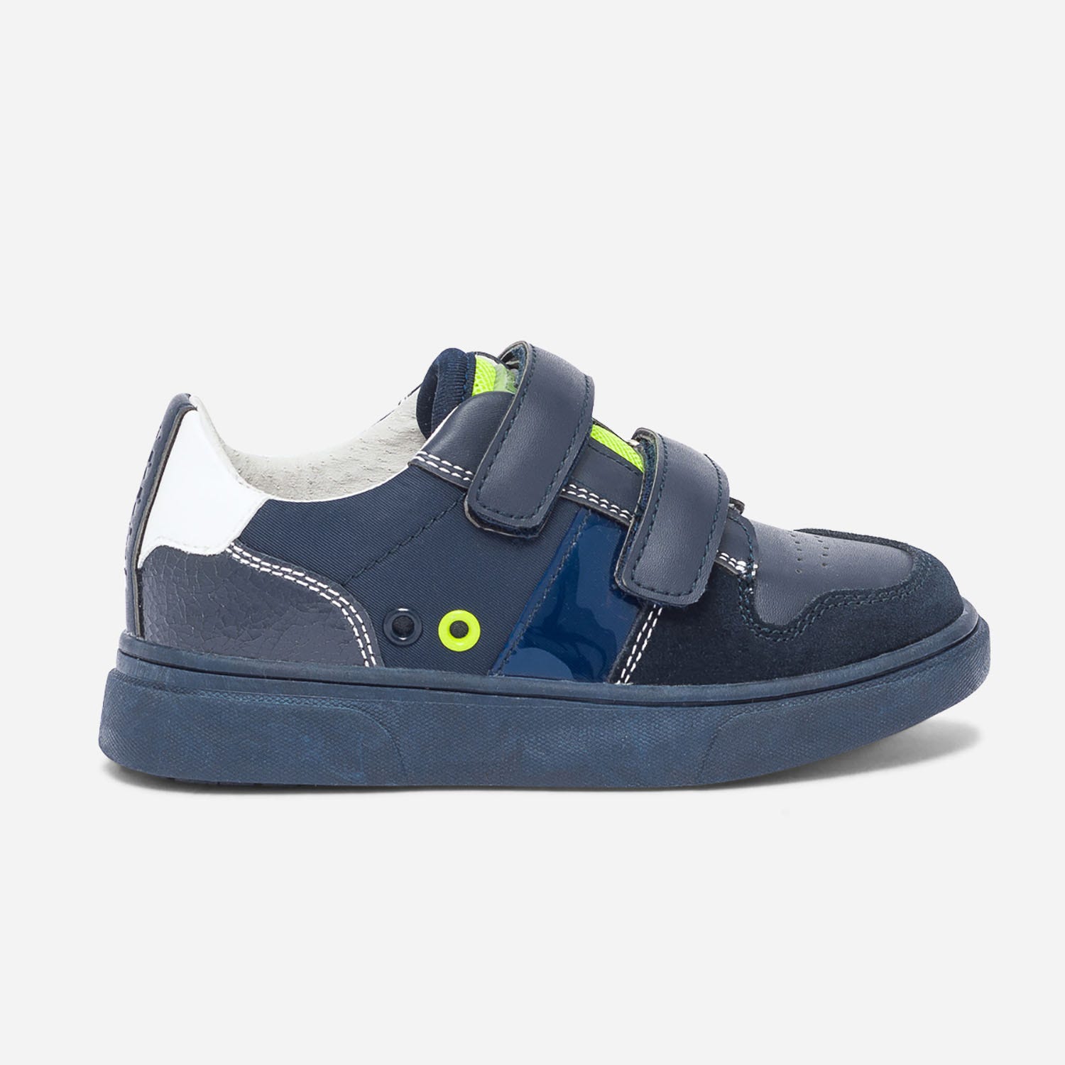 Tennis BUGGY bleu marine et jaune fluo