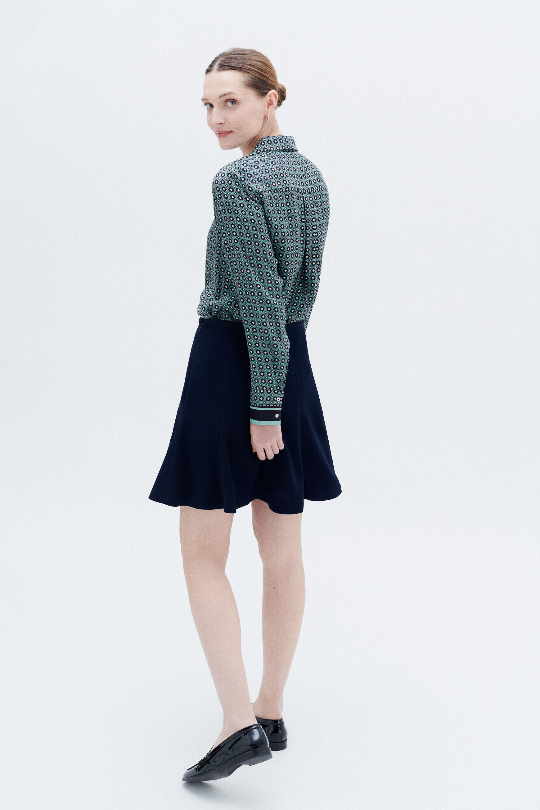 Jupe jannie bleu marine femme