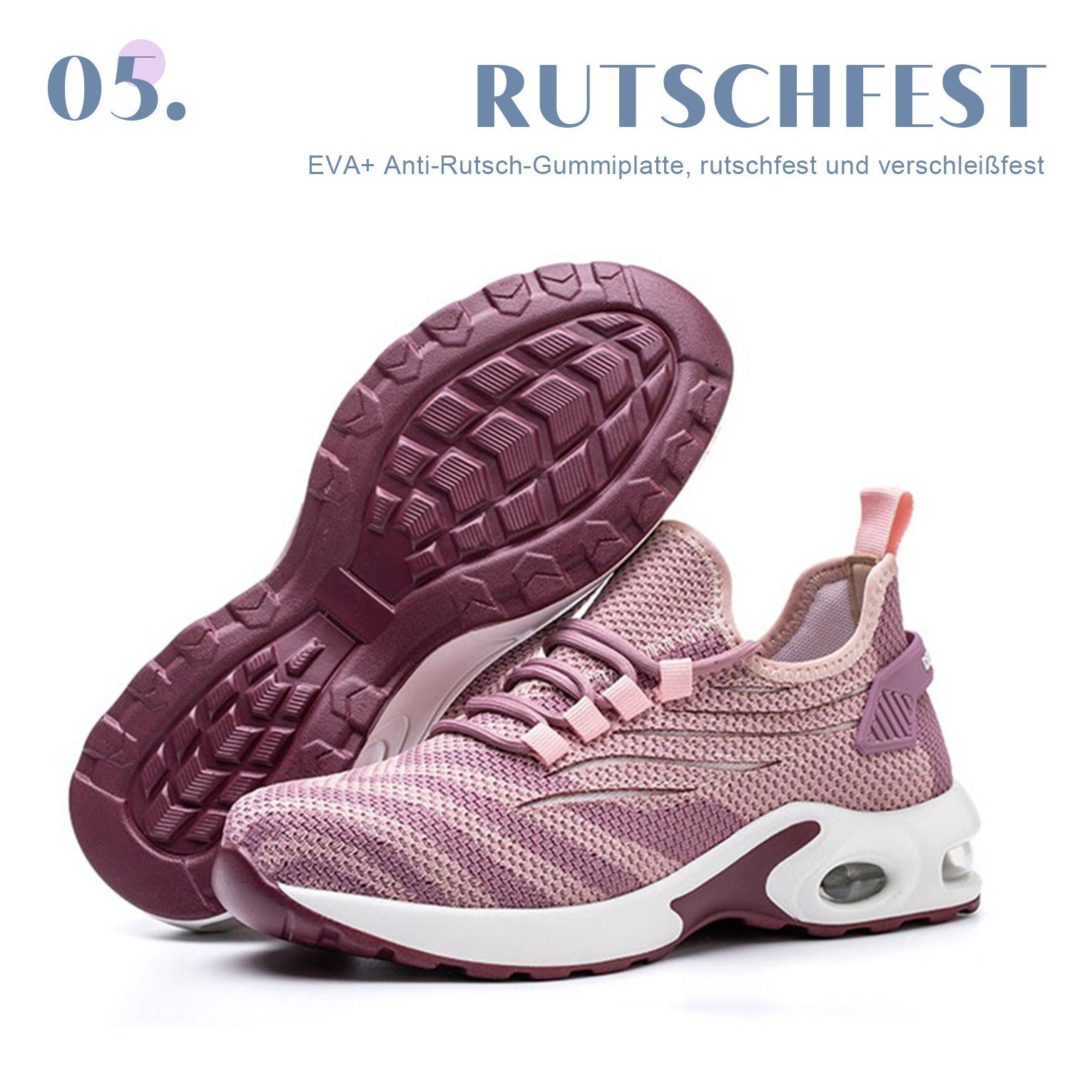 Daisred Damen Luftkissen Arbeitsschuhe Leicht mit Stahlkappe Sicherheitsschuh