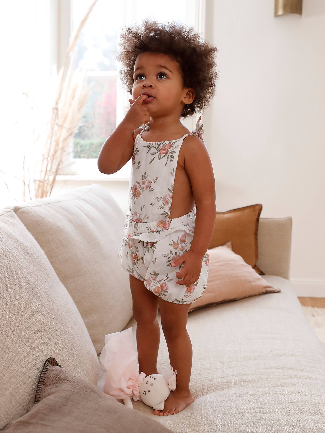 Vertbaudet Mädchen Baby Kurzoverall - weiß