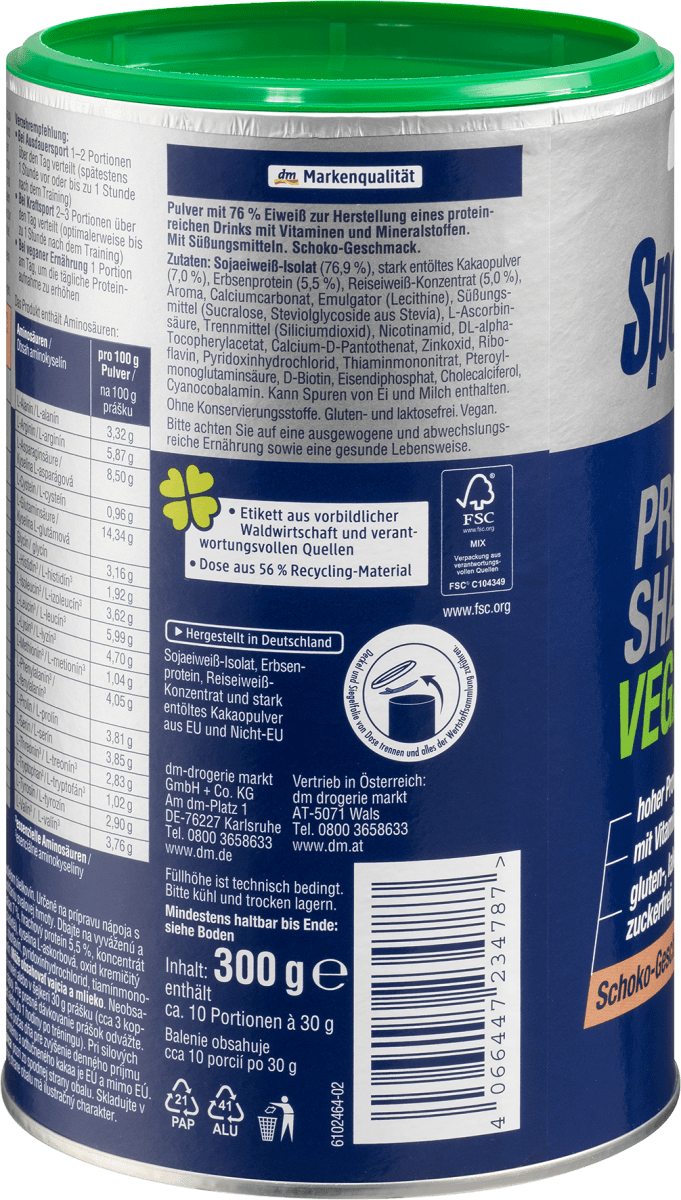 Proteinpulver Schoko Geschmack, vegan, 300 g