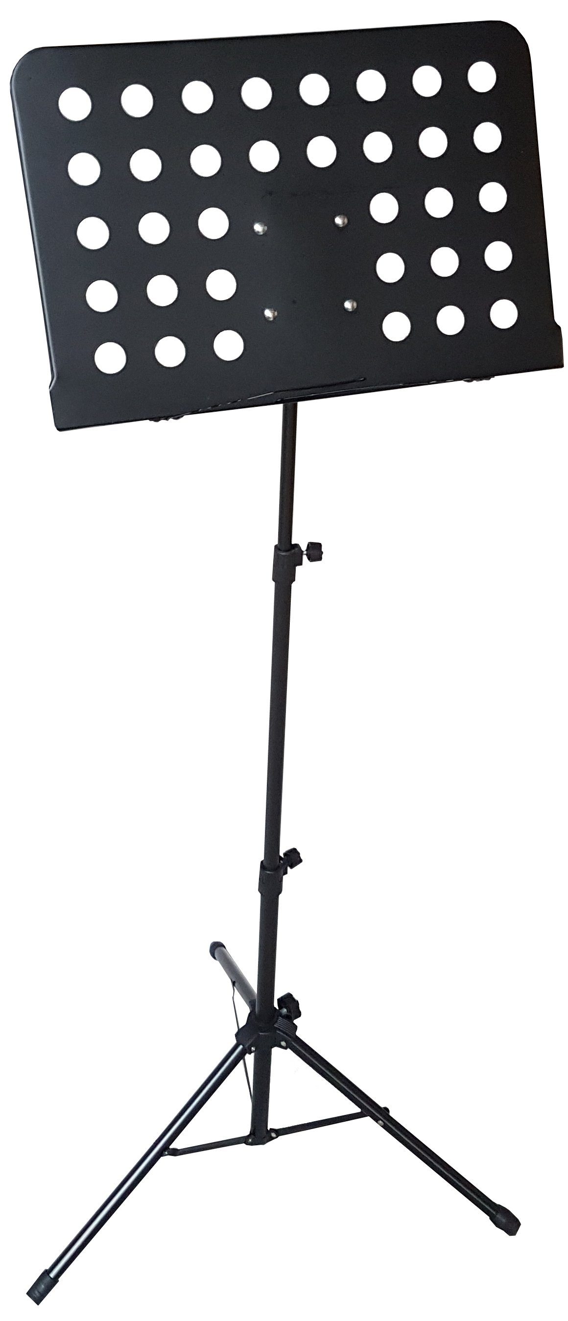 MSA Notenpult Notenständer schwarz, große Auflage, Höhenverstellbar, (2-fach ausziehbar, Schwarz)