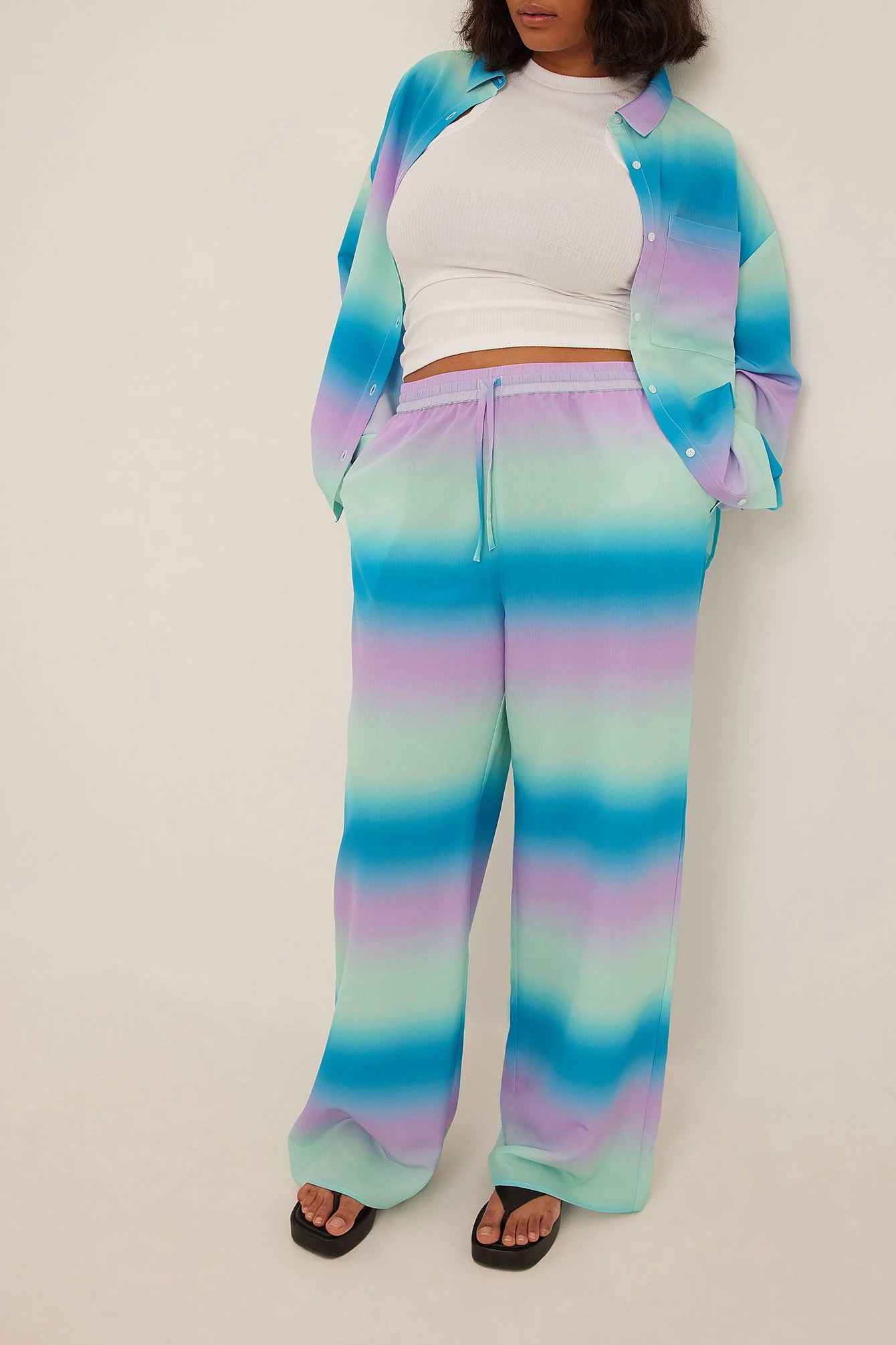 Straight Leg Structured Trousers