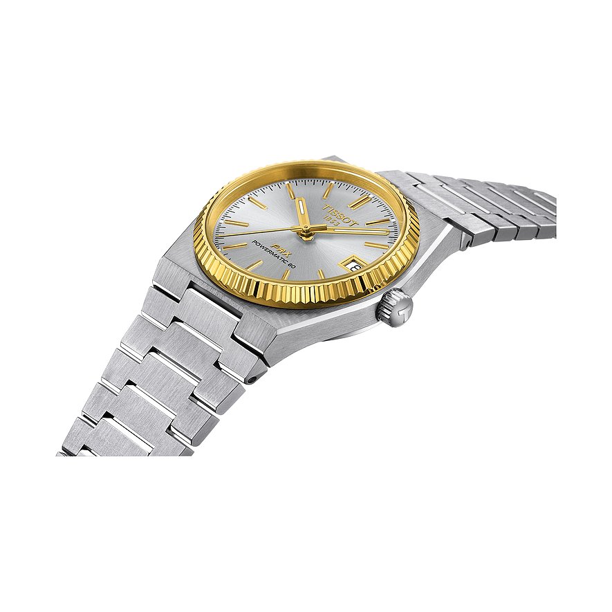 Tissot Damenuhr PRX Powermatic 80 Stahl & 18K Goldlünette