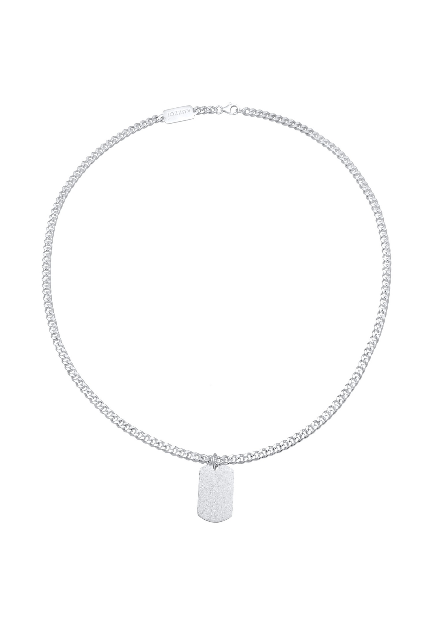 Colgante KUZZOI para hombre con placa mate en plata de ley 925