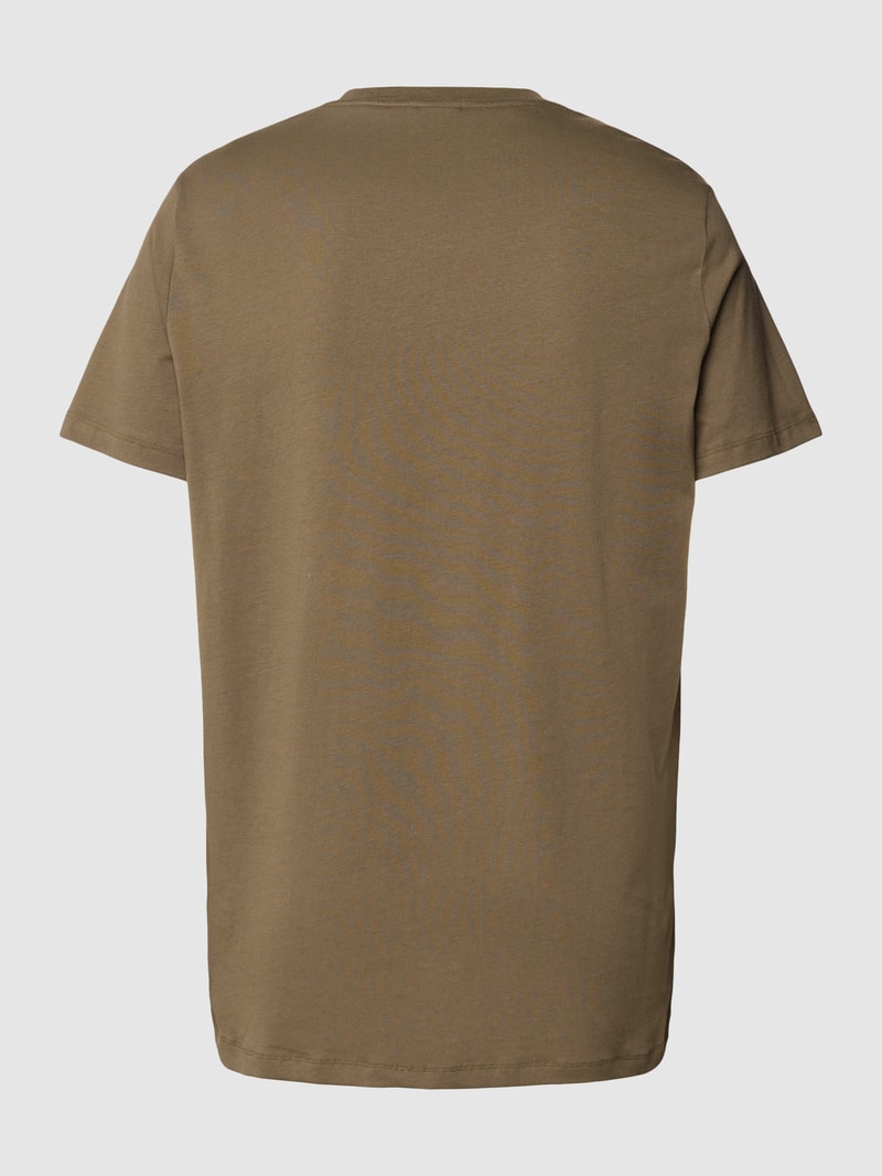 T-Shirt mit Label-Print in olivgrün