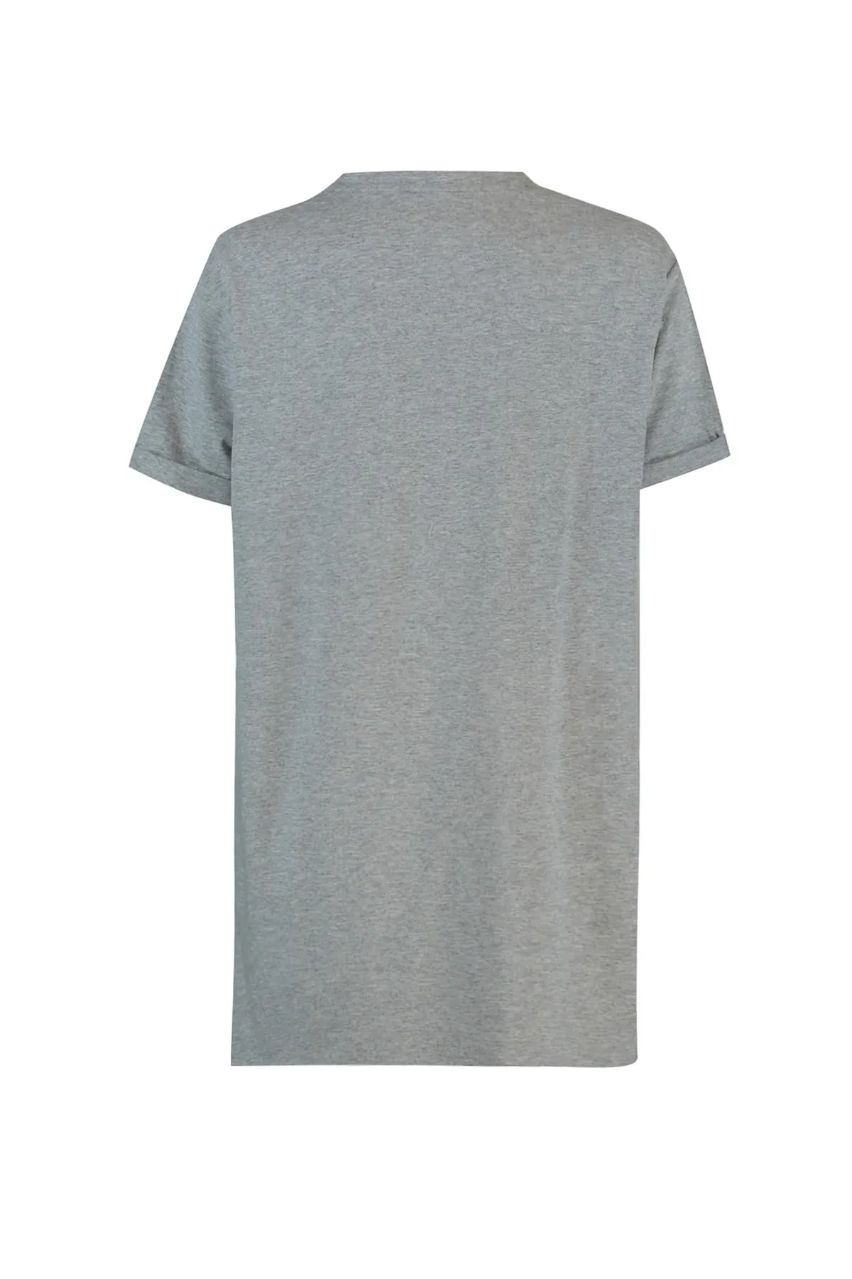 Trendyol Modest  Grau-Rosa 2er-Pack kurzärmliges Basic-Strick-T-Shirt mit Schlitz und detailliertem Rundhalsausschnitt TCTSS21UK0009