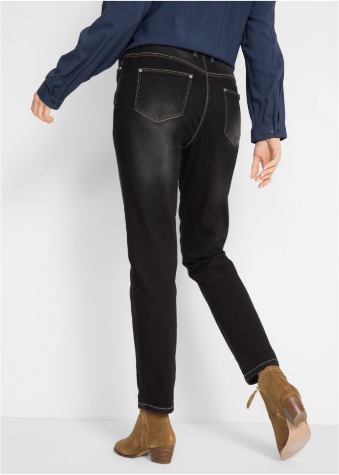 Stretch-Boyfriend-Jeans mit Bequembund