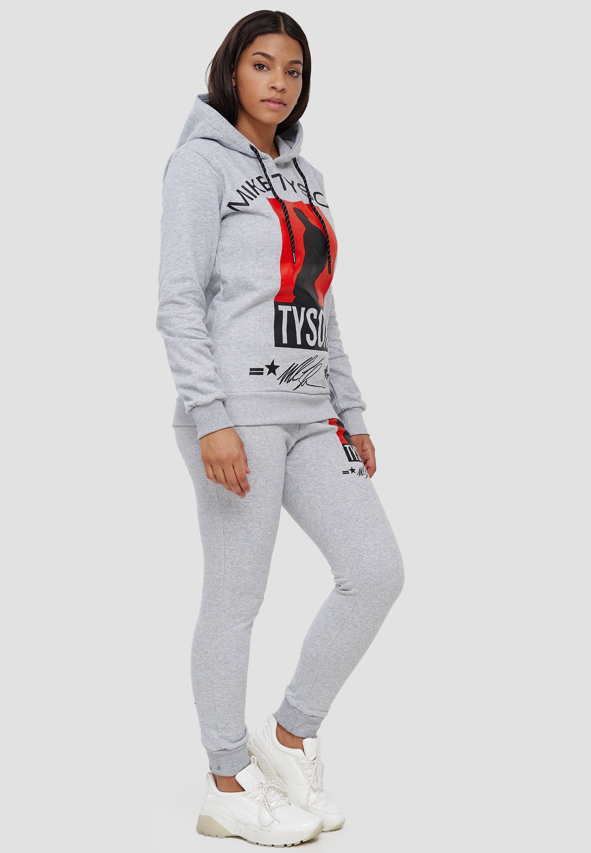 John Kayna Jogginganzug Damen Jogginganzug Mike Tyson Streetwear Fitness Sportanzug Jogging-An (Sportanzug Jogger Trainingsanzug, 2-tlg), Fitness Freizeit Casual