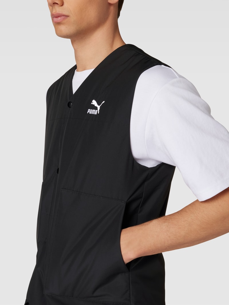 Weste mit Label-Stitching in schwarz