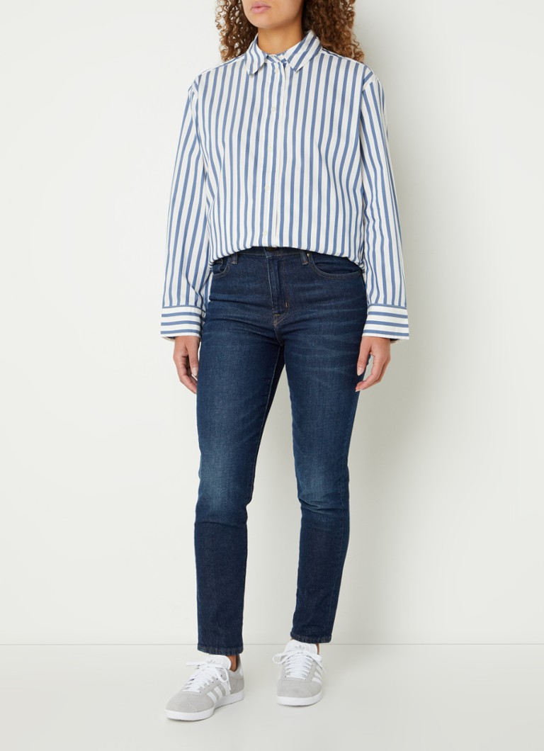 Marc O'Polo  Longline blouse met streepprint