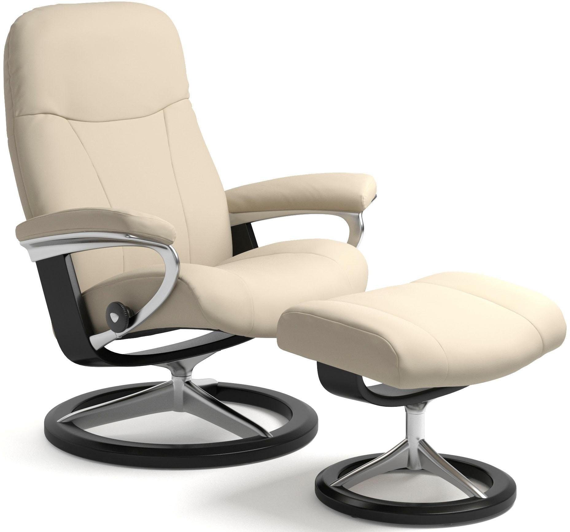 Stressless® Relaxsessel Garda (Set, Relaxsessel mit Hocker), mit Hocker, mit Signature Base, Größe M, Gestell Schwarz