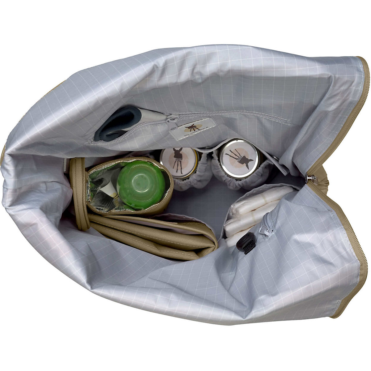 Wickelrucksack Rolltop olive, inkl. Zubehör & Wickelunterlage