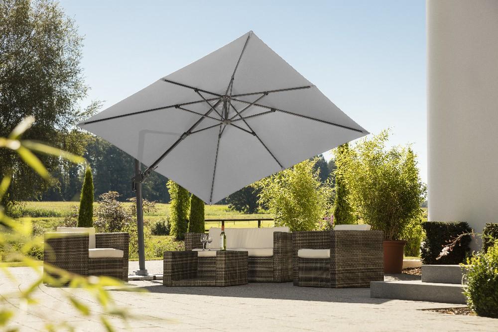 Schneider Schirme Schneider Ampelschirm Rhodos Twist, ca. 300x300 cm, silbergrau