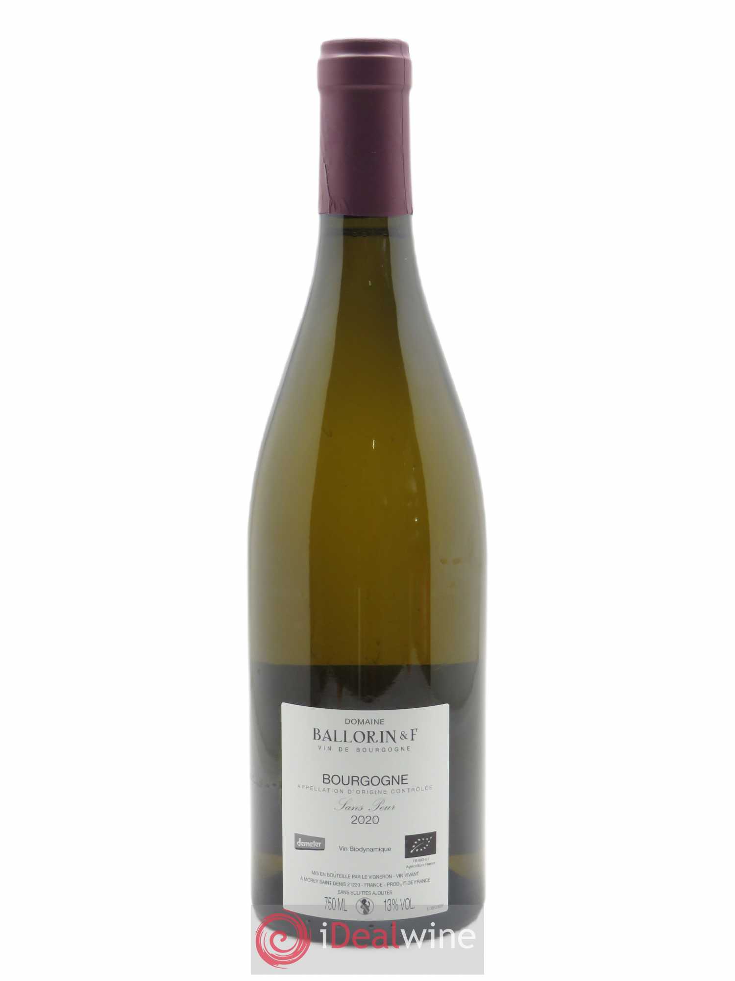 Bourgogne Sans Peur Ballorin & F(Domaine)  2020 - Lot de 1 Bouteille