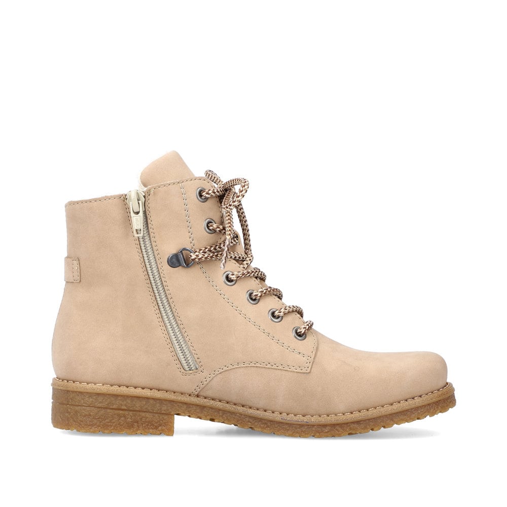 Rieker Damen Schnürstiefel sandbeige