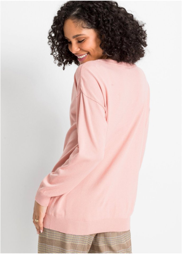Oversize-Pullover mit V-Ausschnitt