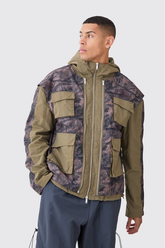 Ripstop Nylon Camouflage Utility-Jacke