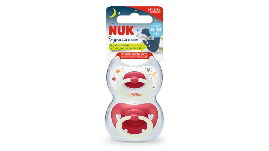 NUK Schnuller Signature Night Silikon 6-18 Monate