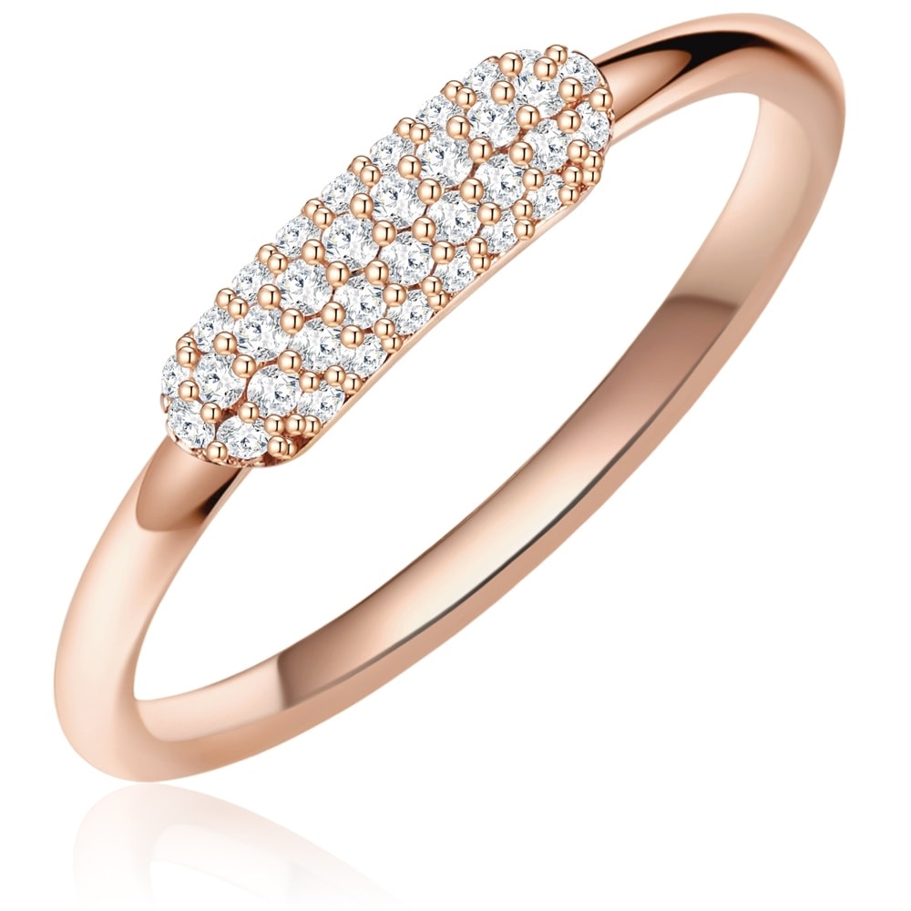 Glanzstücke München Bague en argent Argent sterling Oxyde de zirconium (CZ) en Or rose Bague