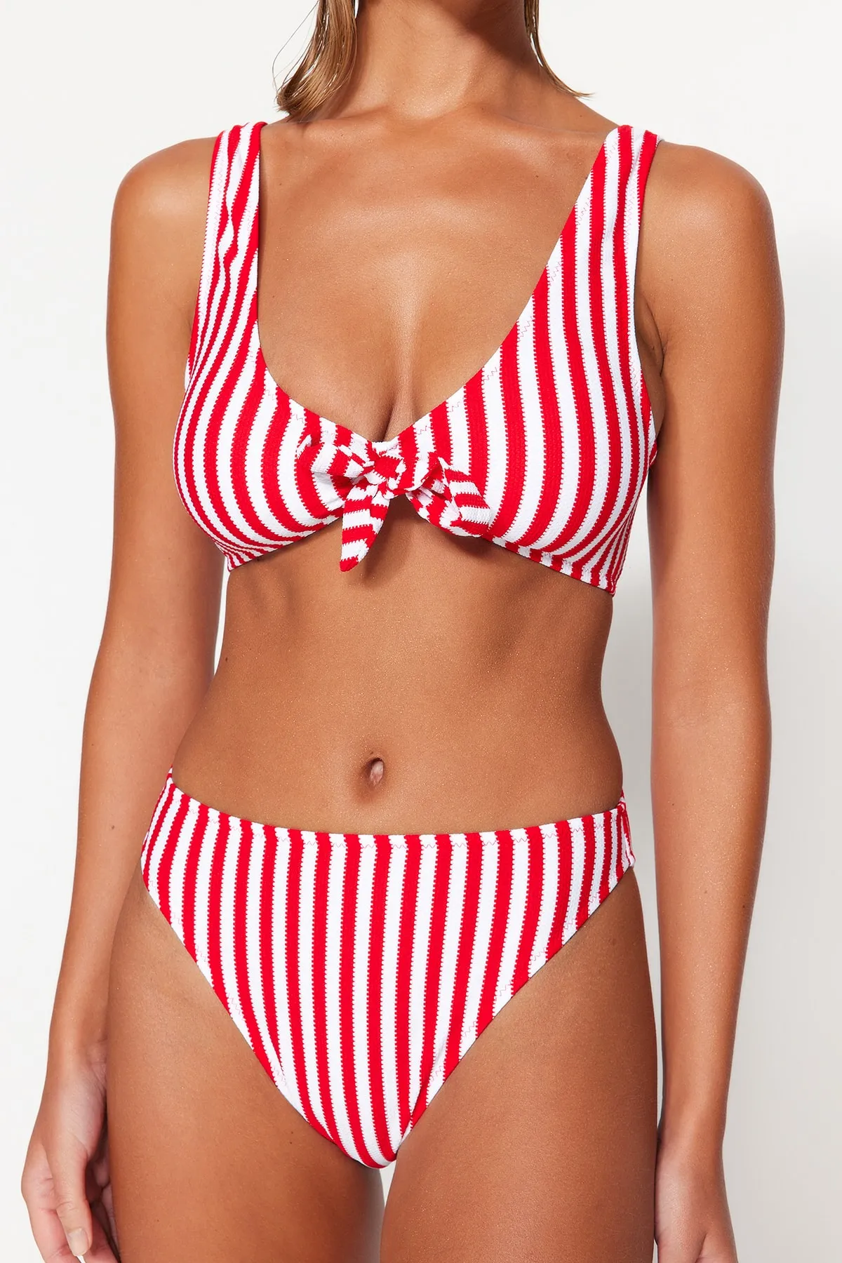 Trendyol Collection  Bikini-Set - Rot - Gestreift
