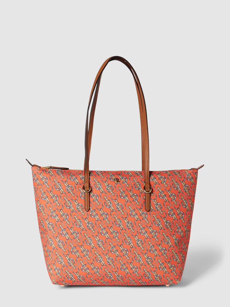Tote Bag mit Allover-Muster Modell 'KEATON' in orange